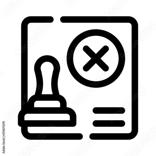 Rejected stamp line icon