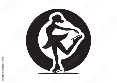 Figure Skating Twirl Silhouette Vector