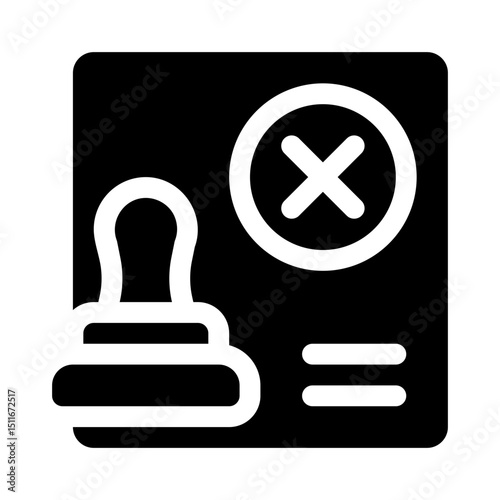 Rejected stamp glyph icon