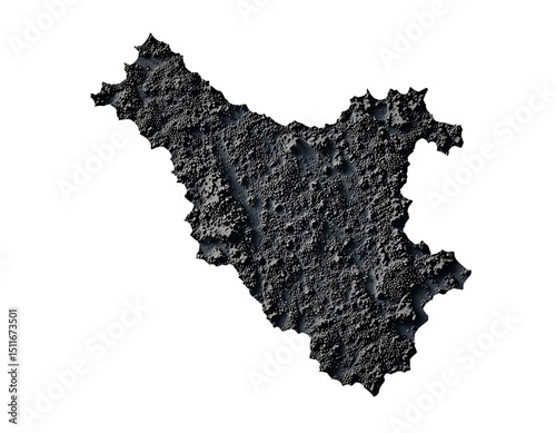 Vector silhouette of Albania with textured terrain shading.