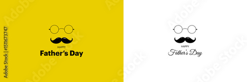 Father's Day typography design features one in a yellow background and the other in a white background, showcasing two distinct typographies.