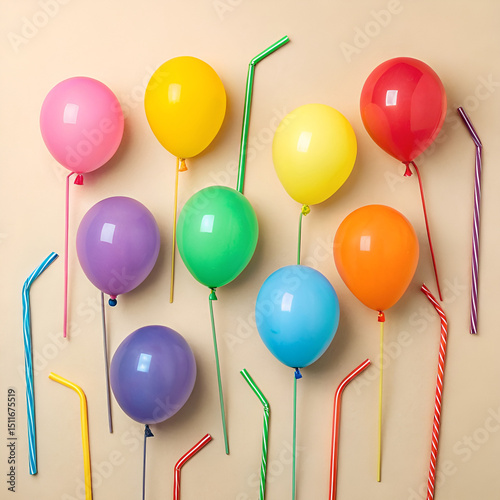 colorful balloons isolated on white background