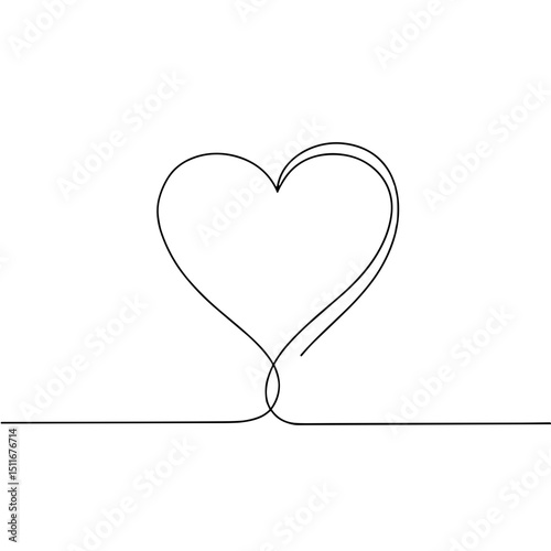 Heart symbol, love and connection, minimalist line art, romantic design