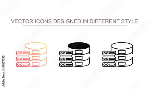 Server Storage icon design with white background stock illustration