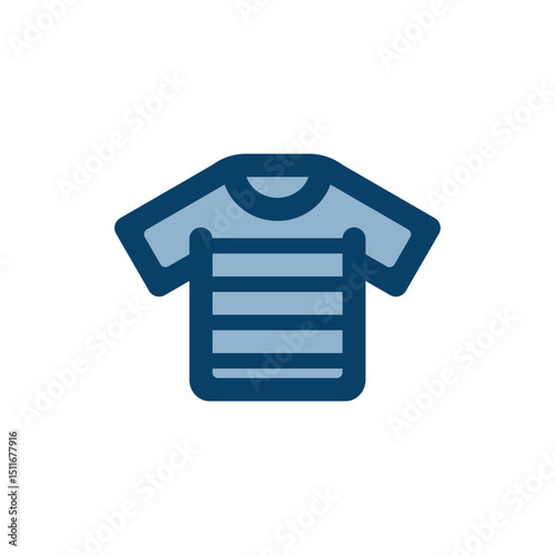 ボーダーの半袖Tシャツのアイコンイラスト