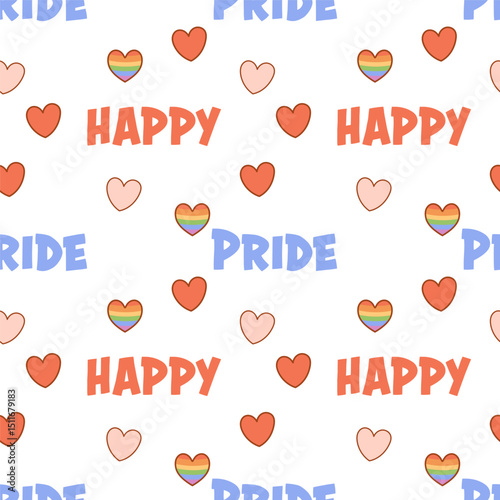 Happy Pride Celebration Seamless Pattern