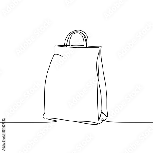 Reusable shopping bag, eco-friendly design, minimalist line art, sustainable lifestyle symbol