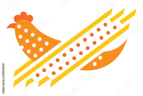 Diagonal streaks of dots and loops in a clean chikin embroidery style vector art illustration