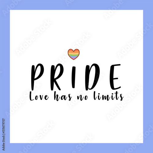 Pride Poster with Rainbow Heart and “Love Has No Limits”