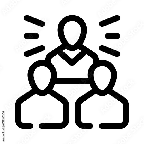 Client and coach line icon