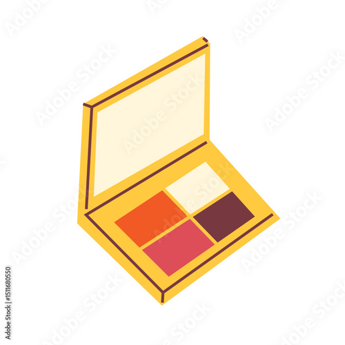 Hand-drawn eyeshadow palette in a flat isolated style