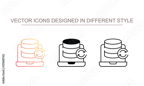 Data Recovery icon design with white background stock illustration