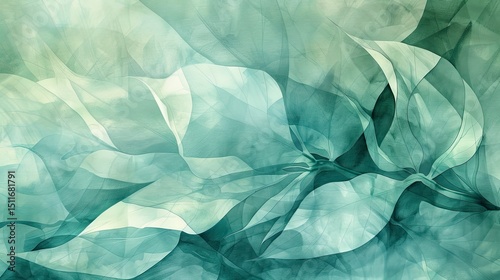 Wallpaper Mural Abstract, flowing shapes in light teal and beige tones Torontodigital.ca