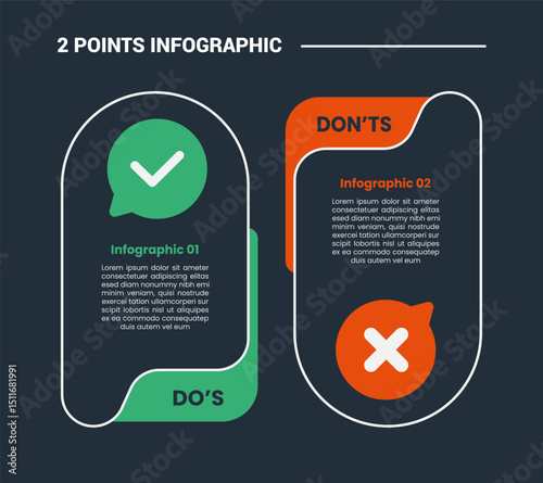 comparison choice infographic process diagram with round rectangle box up and down direction with outline style vector