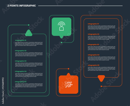 comparison choice infographic process diagram with callout discussion box with outline style vector