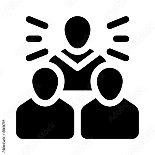 Client and coach glyph icon