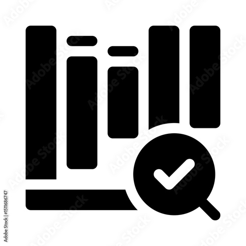 Magnifying Glass Over Graph glyph icon