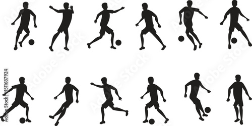 Soccer player silhouettes a scalable graphic for sports design branding 