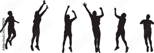 Diverse Jumping People Silhouettes Graphic for Design Projects