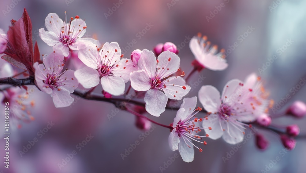 Obraz premium Blossoming Branches, Soft Pink