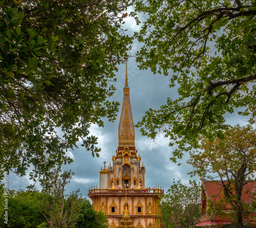 Chedi (Pagoda) of the Wat Chalong Temple, housing a relic from the Buddham Phuket, Thailand