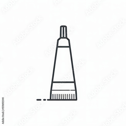 Minimal toothpaste tube icon with cap white background.