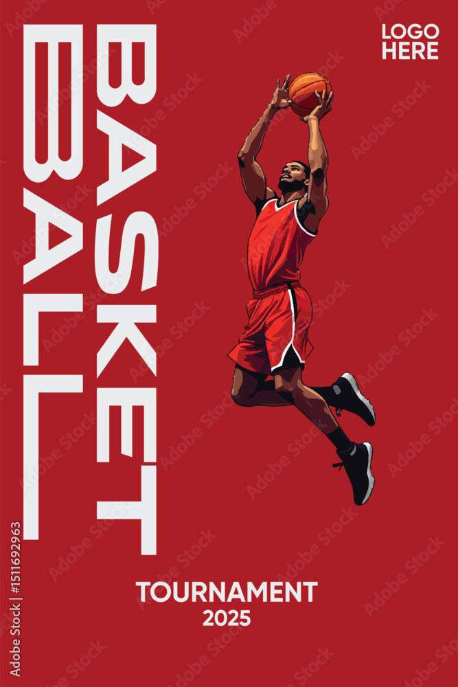 Obraz premium Basketball flyer with grunge style