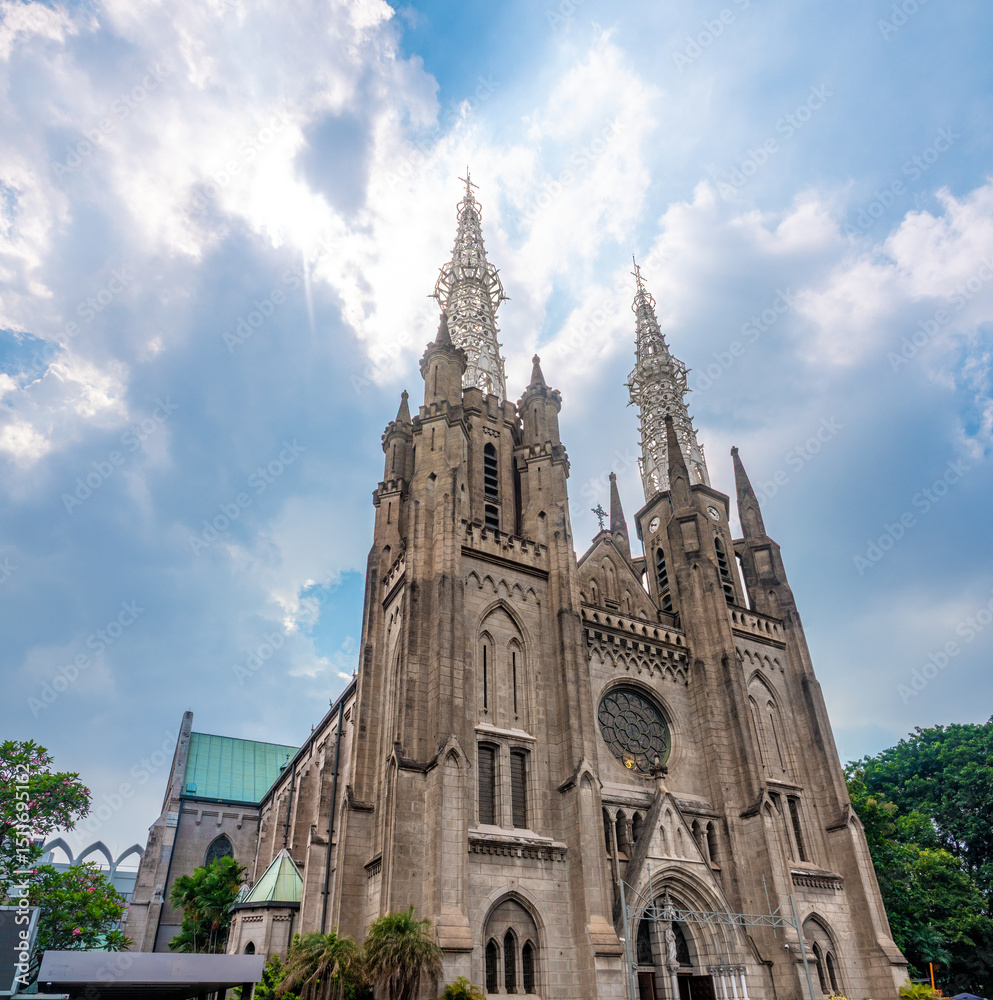Fototapeta premium The Catholic Cathedral of Jakarta, dating to the Dutch colonial times, Jakarta, Indonesia