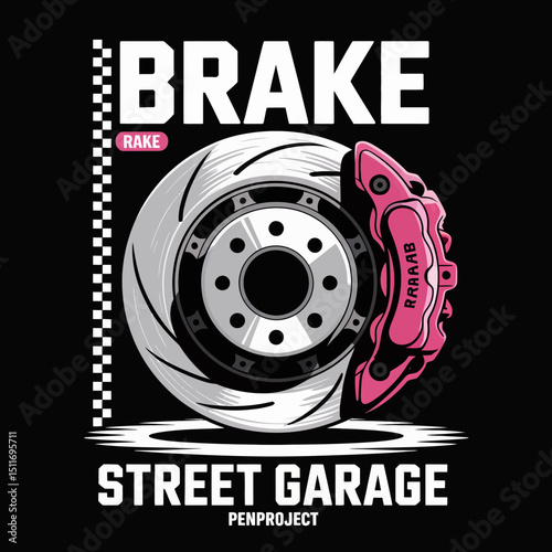 Street Garage Brake Disc Illustration