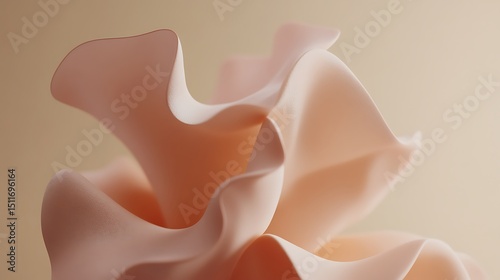 Soft, flowing, peach-toned shapes