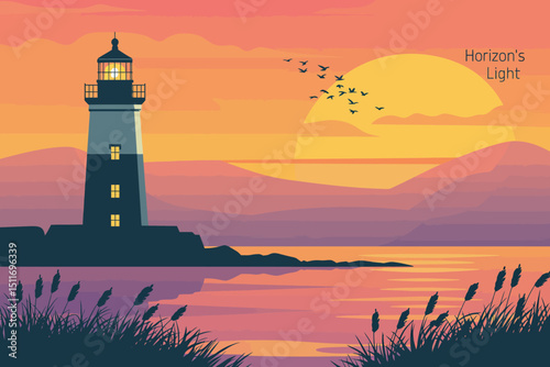 Lighthouse at Sunset
