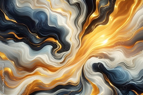 Celestial Currents - Digital Abstract Symphony
