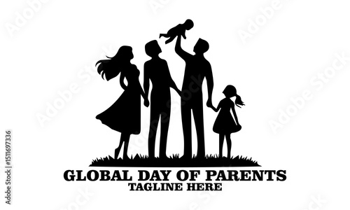 Global Day of Parents illustration vector icon, logo design and observed annually on June 1st