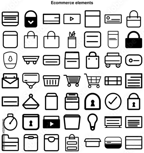Ecommerce Interface Essentials: Icons for Online Shopping UI