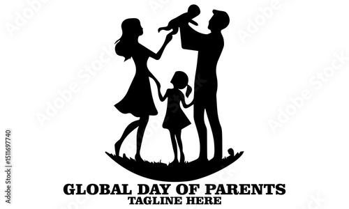Global Day of Parents illustration vector icon, logo design and observed annually on June 1st
