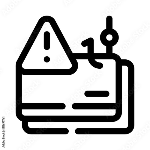 Credit card fraud line icon
