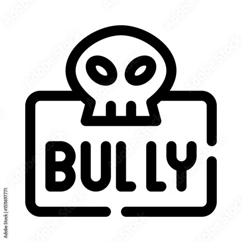 Cyber bullying line icon