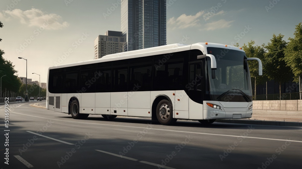 Fototapeta premium Bus Branding Mockup with Side View