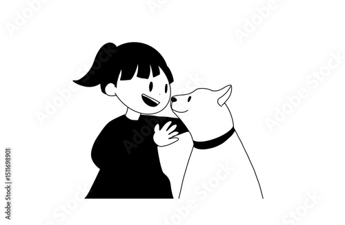 犬と遊ぶ子ども