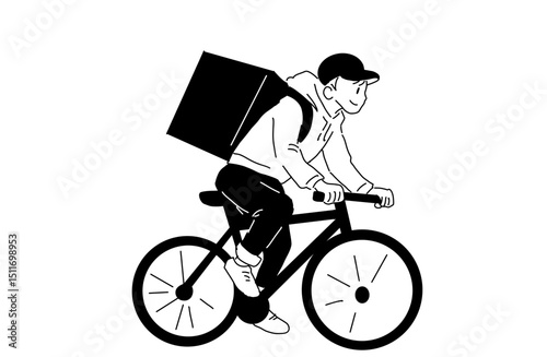 自転車で駆ける配達員