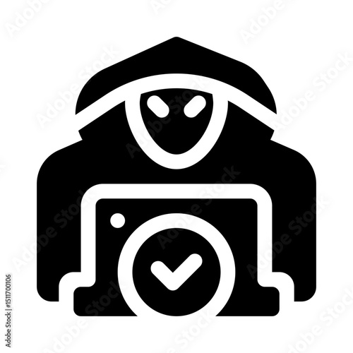 Illegal Hacking glyph icon