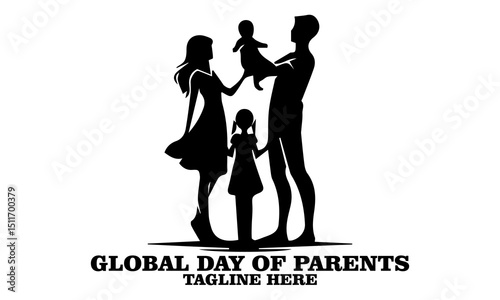 Global Day of Parents illustration vector icon, logo design and observed annually on June 1st
