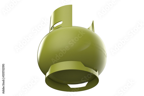 3 KG LPG cooking gas bottle cylinder. Ideal for kitchen use. High resolution image on a PNG Transparent HD Background. Isolated object for easy integration.