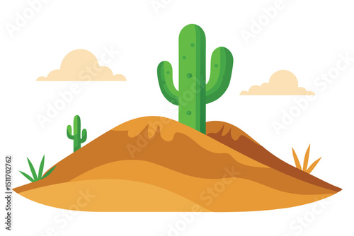 Desert hill with cactus
