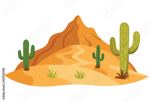 Desert hill with cactus