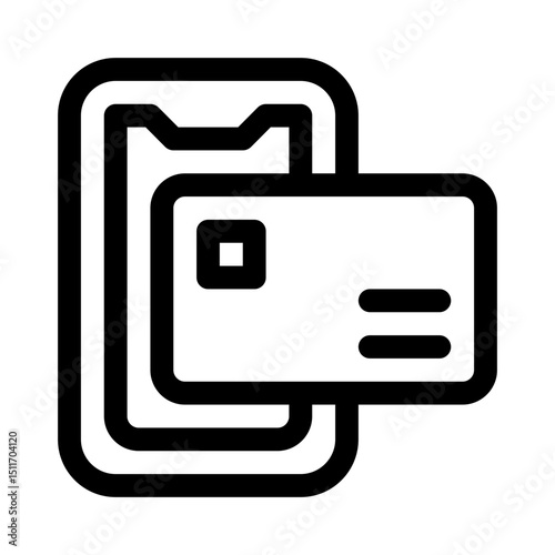 Mobile payment line icon