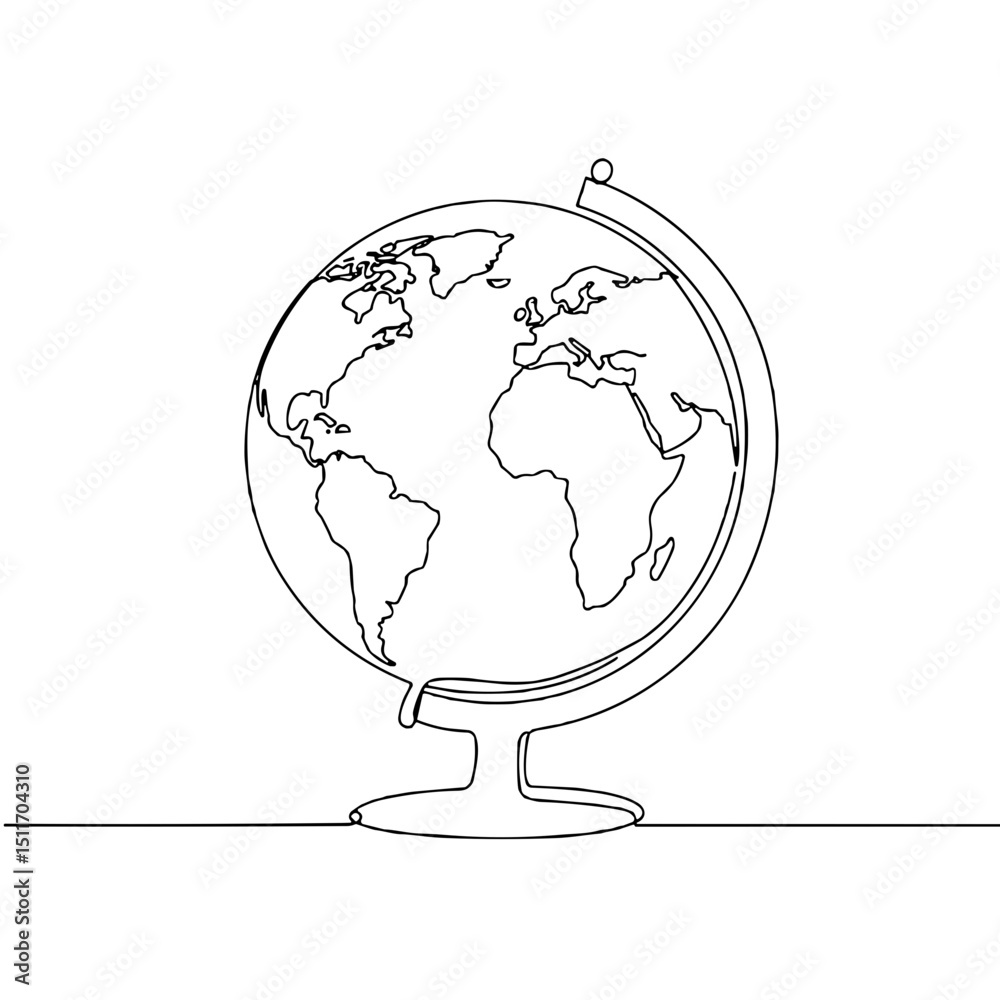 Outline of a globe representing geography and global awareness concept Outline of a globe representing geography and global awareness concept