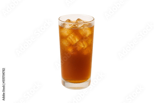 Wallpaper Mural Iced tea in tall glass with ice cubes, amber brown colored cold refreshing beverage, isolated on a transparent background Torontodigital.ca