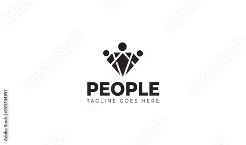 Diamond People Logo Concept with vector file