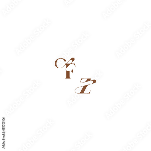 elegant curve monogram FZ wedding logo concept bold and hairline initial letter
